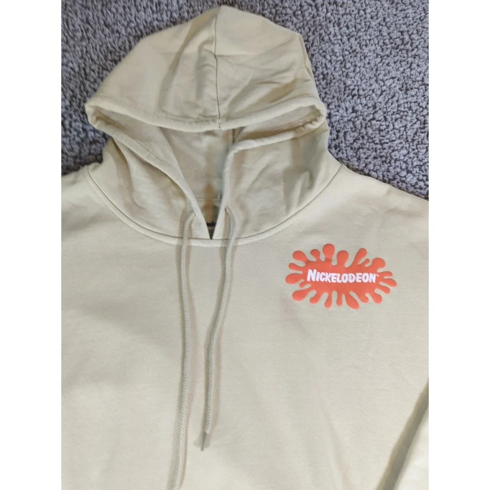 Nickelodeon Rugrats/Hey Arnold/Ren & Stimpy/Rocket Power White Hoodie, Men's 2XL
